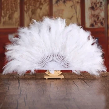Мягкая Пушистая Леди Бурлеск Свадебная рука Маскарадный костюм Танцевальный Веер из перьев