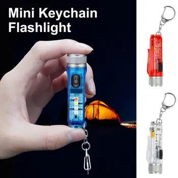 Многофункциональная мини-лампа-вспышка S11 для цепочки ключей, магнитный предупреждающий фонарик с зарядкой по USB C, IPX6, водонепроницаемый в жизни