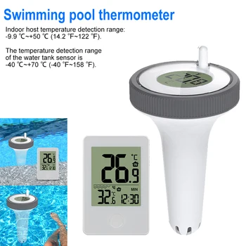 Плавающий термометр для бассейна Беспроводной термометр для бассейна с внутренним температурным монитором Часы для пруда Гидромассажная ванна Аквариум