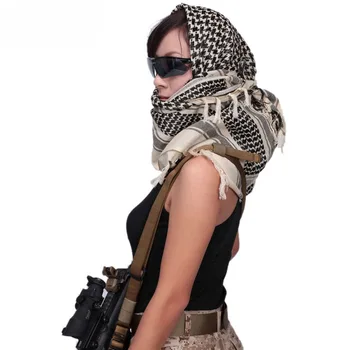 Арабский шарф Кеффия Хлопчатобумажная зимняя шаль, грелка для шеи, Ветрозащитный Тактический Походный шарф для мужчин и женщин