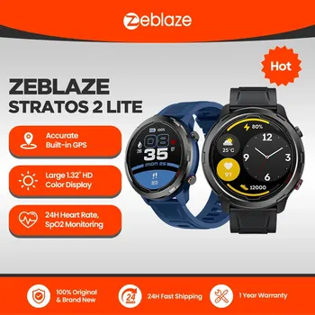 Zeblaze Stratos 2 Lite Смарт-часы с GPS на открытом воздухе, встроенный GPS, несколько спортивных режимов, компас, отслеживание состояния 24 часа, часы с 5 АТМ