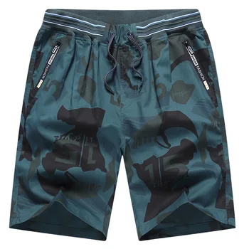 Эластичный пояс, брюки до колен из 95% хлопка, мужские шорты из хлопка с цветочным рисунком, летние и осенние пляжные шорты, Размер L-5XL