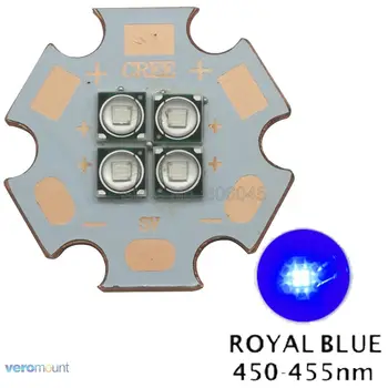 3V / 6V/ 12V Epileds 3535 4Chips 4-18 Вт Высокомощная Установка Для Выращивания Светодиодного Излучателя Royal Blue 450nm с 20 мм Медной Печатной платой