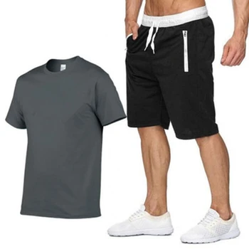 2022 Хлопок-конопля Лето 2021, комплект из двух предметов, мужская футболка с коротким рукавом, укороченный топ, шорты, Мужские спортивные костюмы, модный дизайн, KC