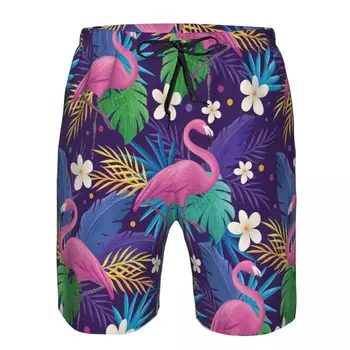 Мужские пляжные короткие шорты для плавания с цветочным рисунком 