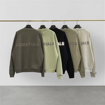 Высококачественный свитер ESSENTIALS с круглым вырезом, классический модный бренд, светоотражающий буквенный логотип, свободная толстовка унисекс в стиле хип-хоп