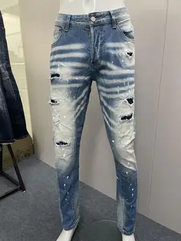 2023 Новые летние мужские брюки d2 Jeans 3D-кроя, выстиранные, облегающие, прочные, средняя талия, светлый цвет