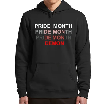 Pride Month Demon Классические Флисовые Толстовки ЛГБТ Сарказм Цитата Дизайн Модная Толстовка Новинка Мужчины Женщины Пуловер
