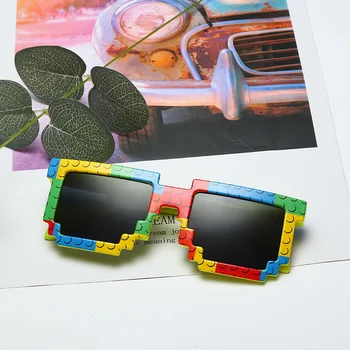 1шт Радужные Солнцезащитные очки для рыбалки для взрослых, Красочный Строительный блок, Защитные очки UV400, Модные Мужские И Женские Очки, Очки для глаз,