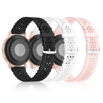 20мм 22мм Кружевной ремешок для Samsung galaxy watch 4/5/5 pro/6 классический браслет smartwatch силиконовый браслет huawei watch gt 4-2-3