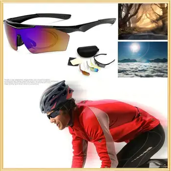 Велосипедные очки Прочные Автомобильные Аксессуары Солнцезащитные очки для занятий спортом на открытом воздухе Поляризованные линзы Uv 400 с 5 линзами 5 Цветных очков Портативные