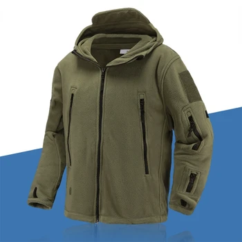 Высококачественная флисовая куртка из акульей кожи, военная форма, мягкая оболочка, повседневная куртка с капюшоном, мужская тепловая армейская одежда