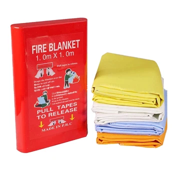 Противопожарное одеяло из Стекловолокна Огнестойкое Одеяло для тушения пожара Защитный чехол для аварийного выживания 39 x 39 дюймов