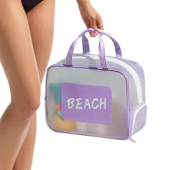Пляжная сумка-тоут, переносная сумка для бассейна, водонепроницаемая сумка на молнии, органайзер для влажного и сухого отделения, Большая емкость для путешествий и плавания