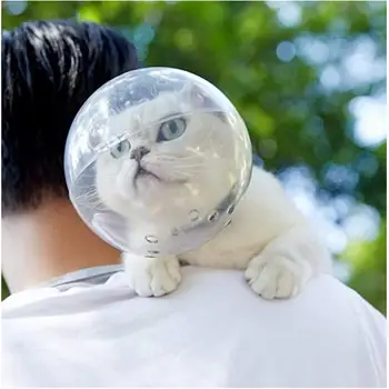 Регулируемый капюшон, Безопасный дышащий головной убор для домашних кошек, защита от укусов, каппы для кошек, зоотовары