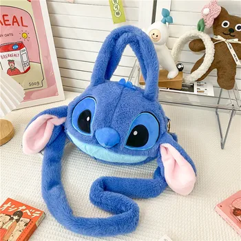 Мультфильм Аниме Disney Stitch Модные сумки через плечо, повседневная плюшевая сумка-мессенджер Для девочки, подарок ребенку